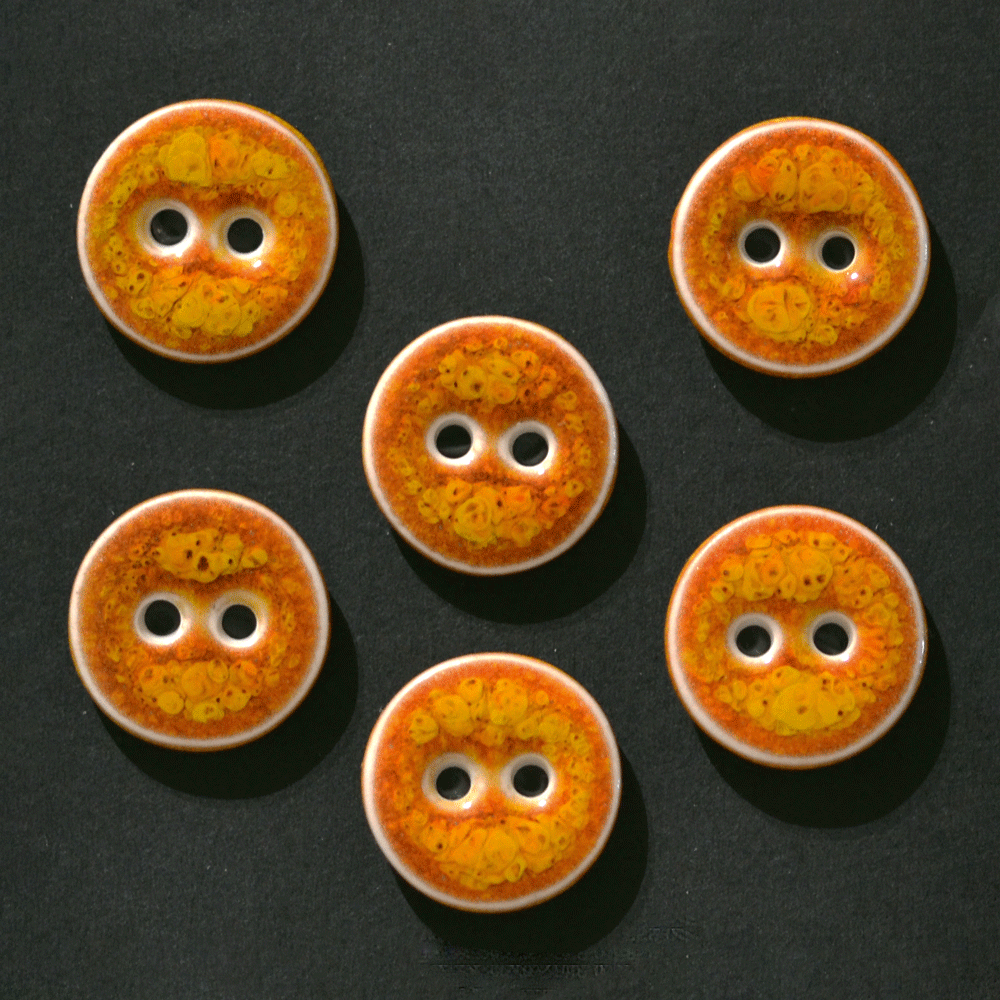 15-16 mm porcelain buttons burnt orange