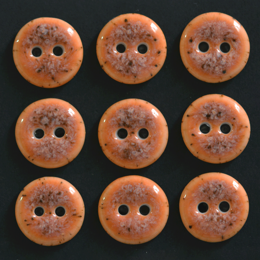 15-16 mm porcelain buttons milky orange