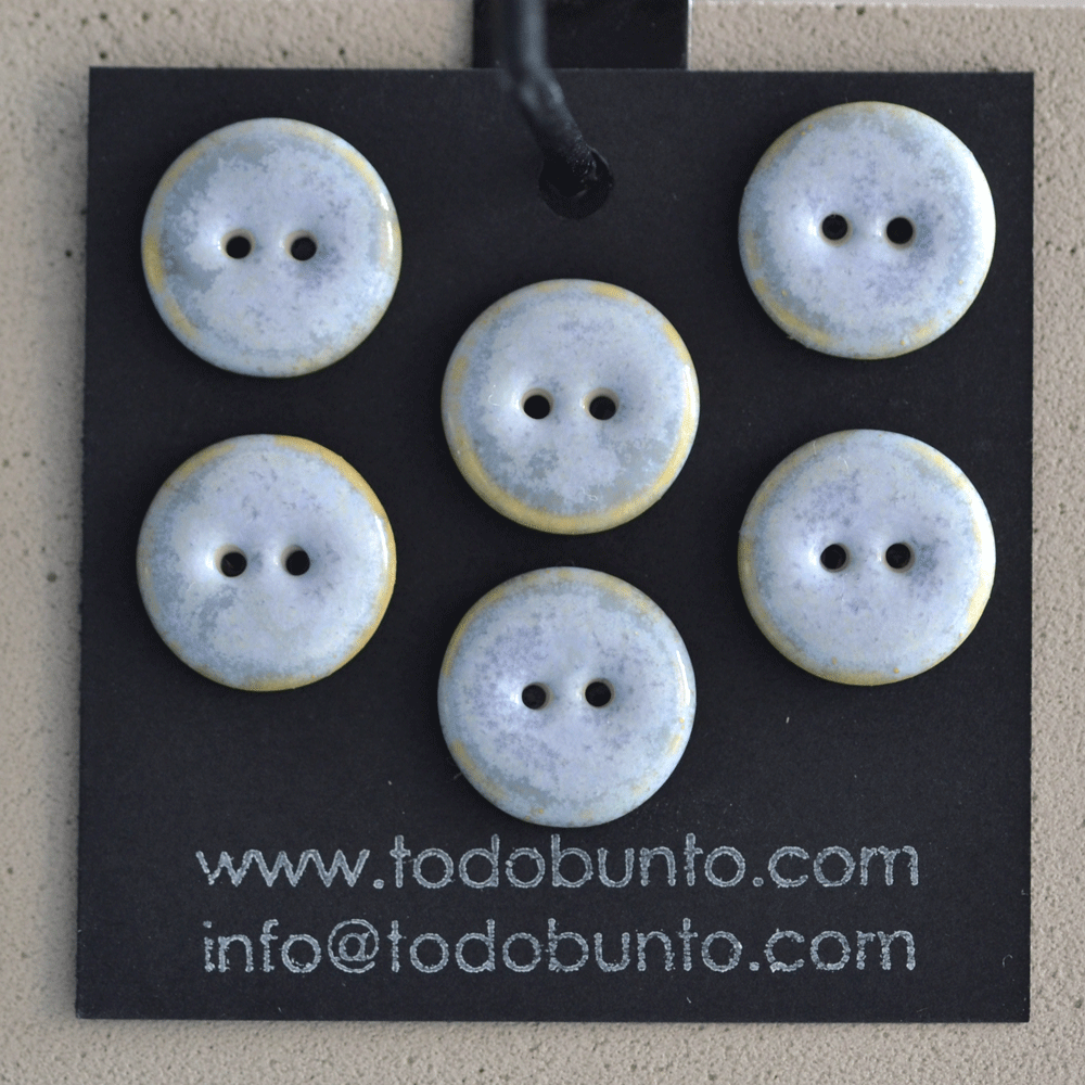 6 pcs. 17-18 mm porcelain buttons sky