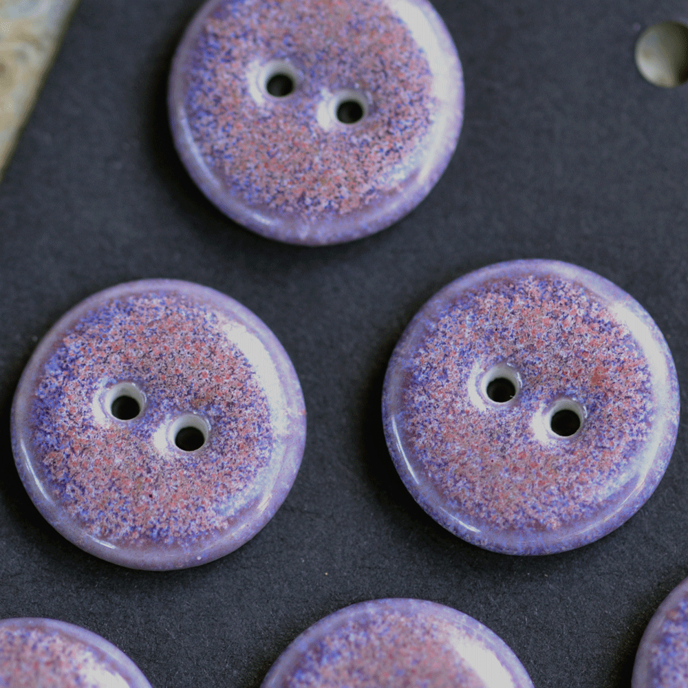8 pcs. 17-18mm porcelain buttons amethyst