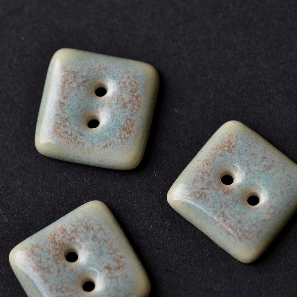 9 pcs. 16mm porcelain buttons tenderness square