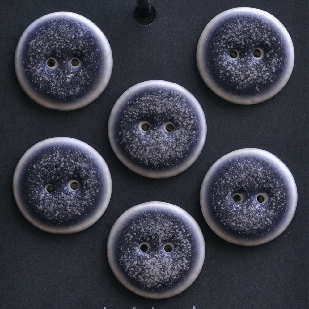 6 pcs. 23mm porcelain buttons dark lilac