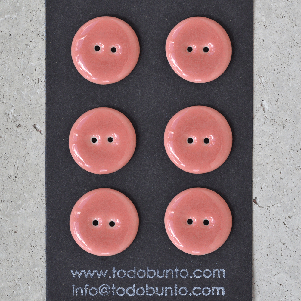 6 pcs. 22/23mm porcelain buttons rosewood