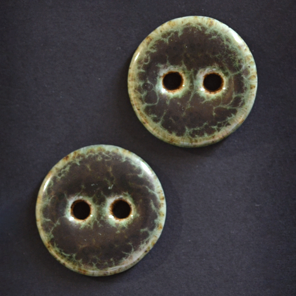 2 pcs. 27 mm ceramic buttons green/black