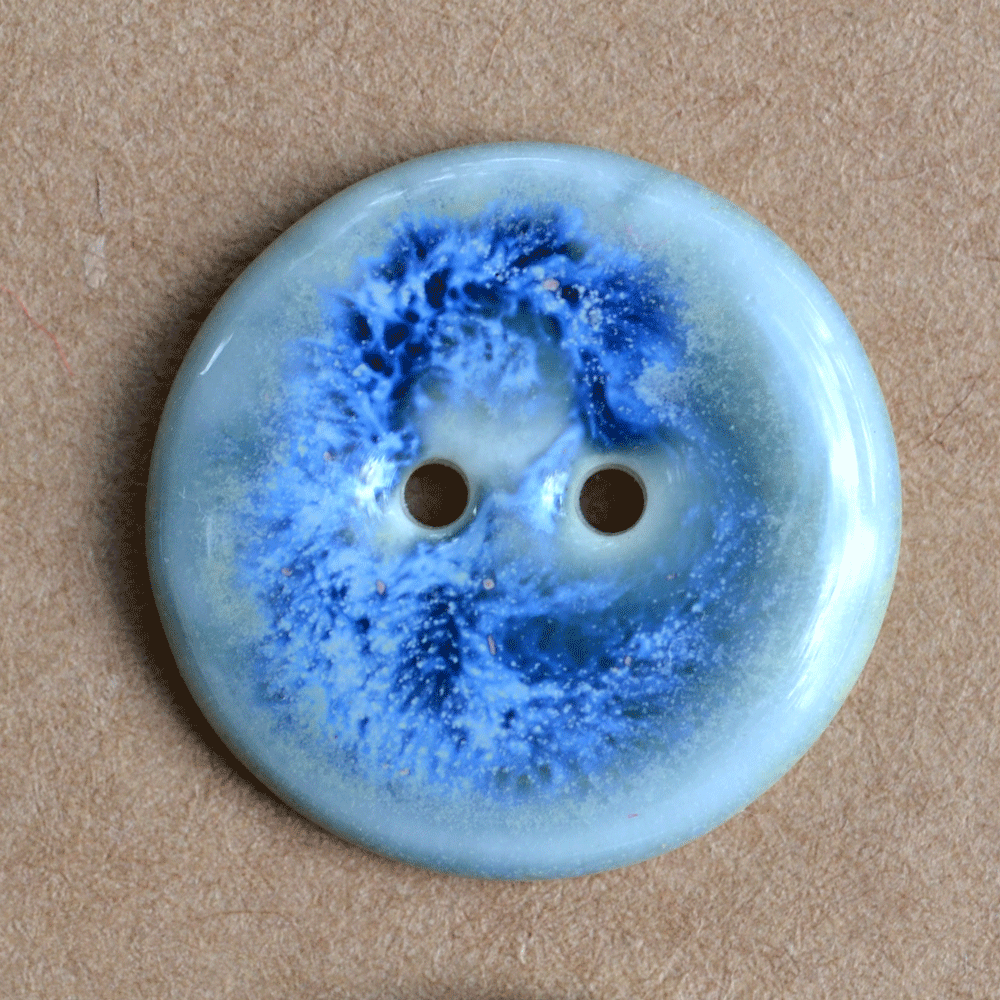 6 pcs. 22-23mm porcelain buttons mix green/blue