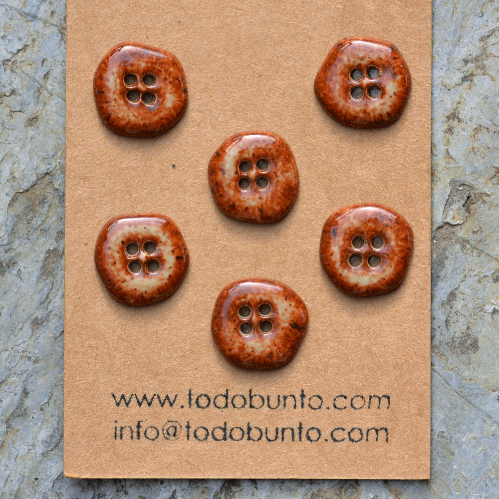 17/18mm ceramic buttons rusty brown