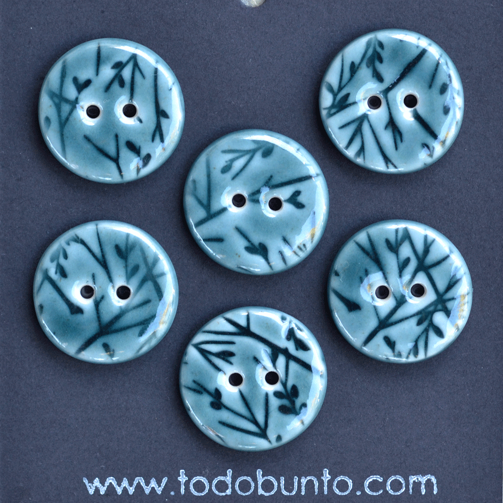 9 pcs. 20mm porcelain buttons fog