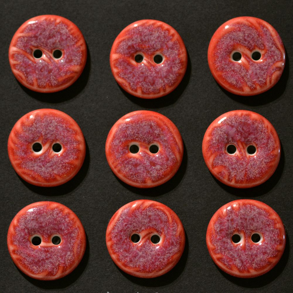 9 pcs. 17-18mm ceramic buttons sangria