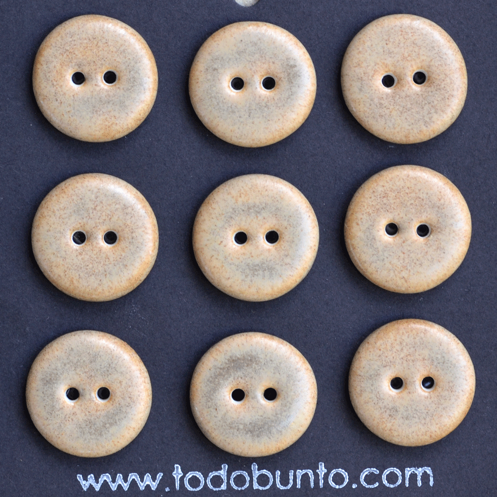 9 pcs 17-18mm porcelain buttons sand