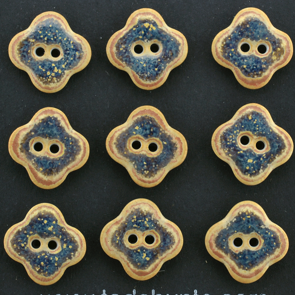 9 pcs. 18x18mm porcelain buttons Cordoba