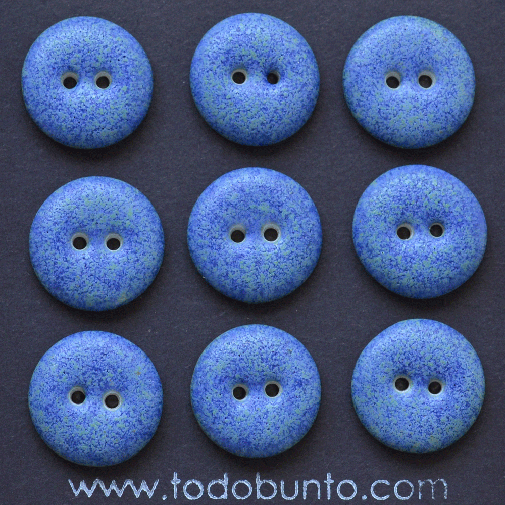 9 pcs. 17-18mm porcelain buttons pacific blue