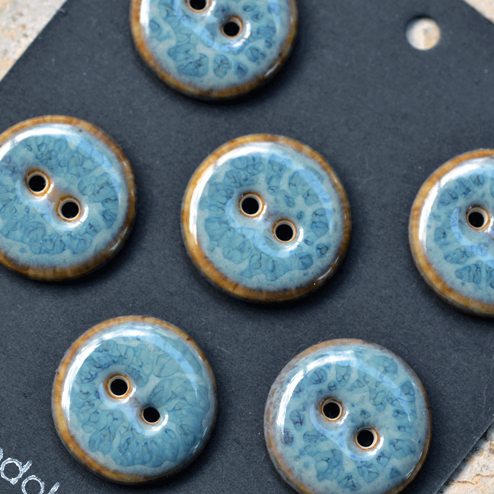 20mm porcelain buttons blue loft