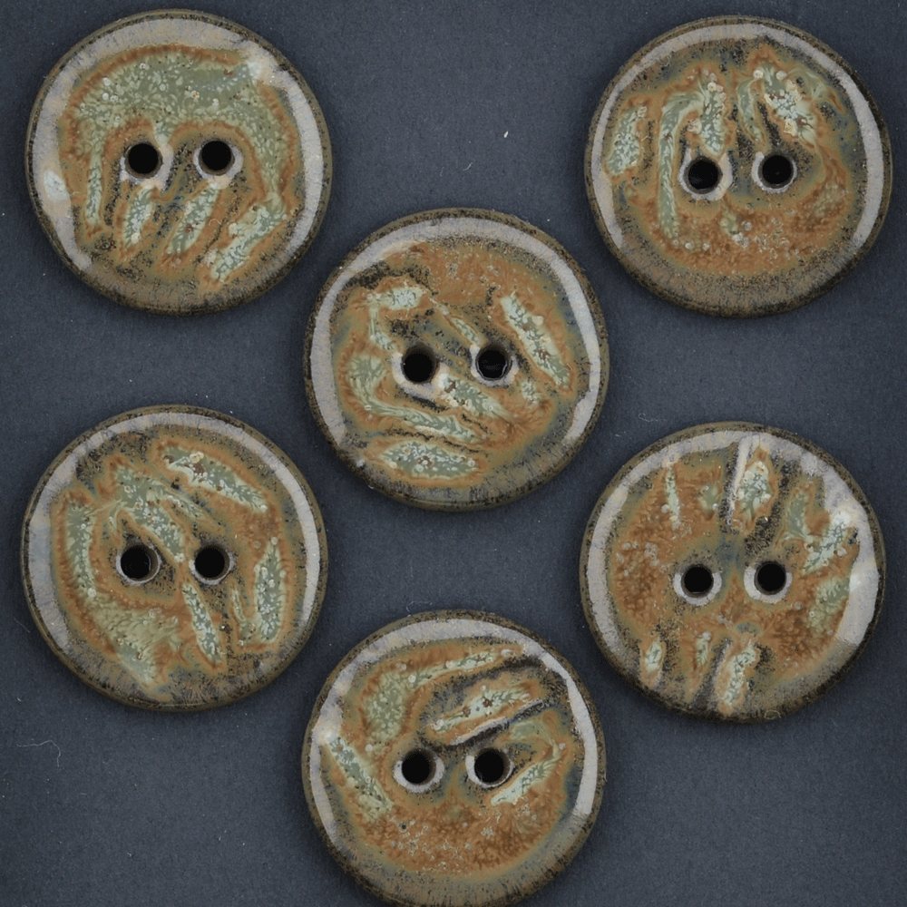6 pcs. 23mm ceramic buttons autumn