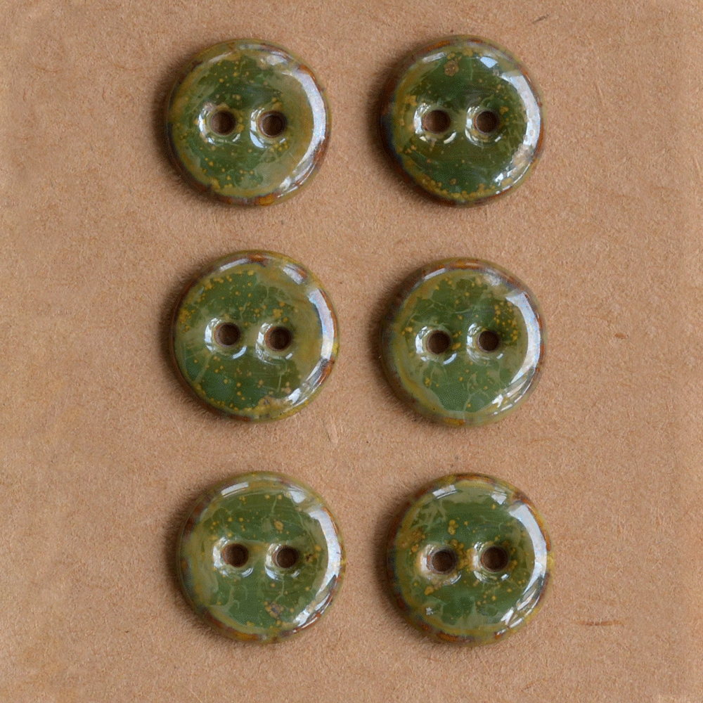 15/16mm ceramic buttons olive
