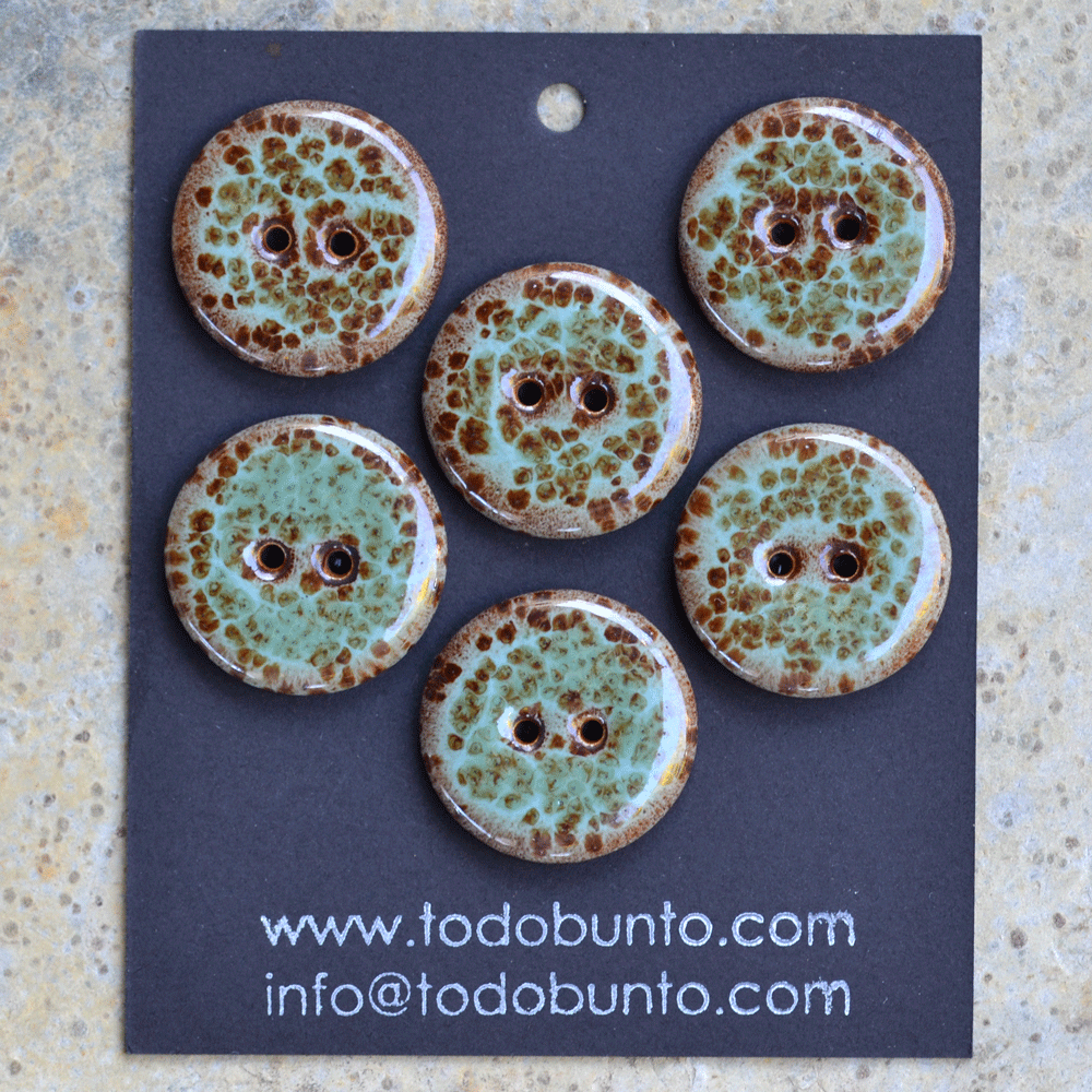 6 pcs. 23mm ceramic buttons spots