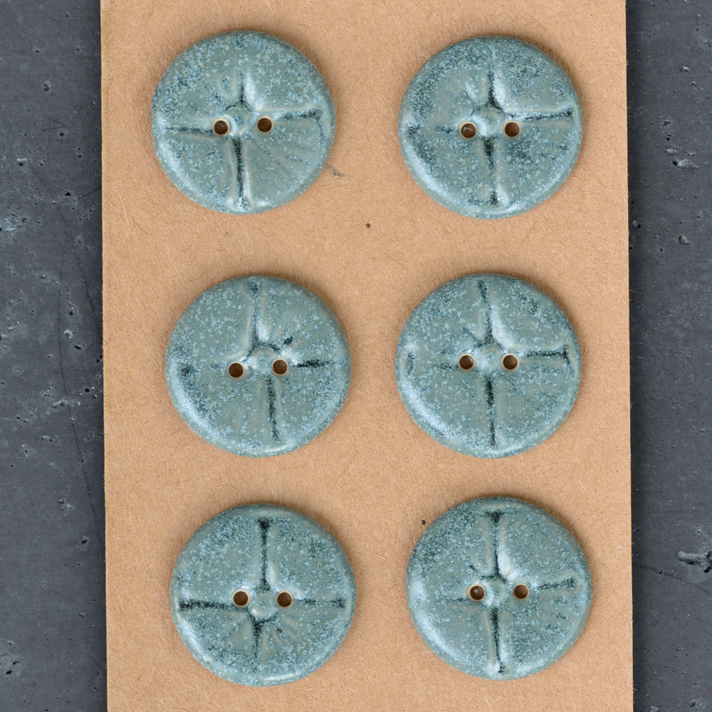 6 pcs. 23mm ceramic buttons Satin Oribe