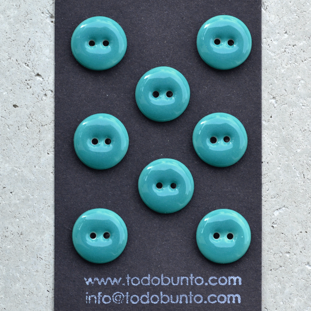 8 pcs 17mm porcelain buttons petrol