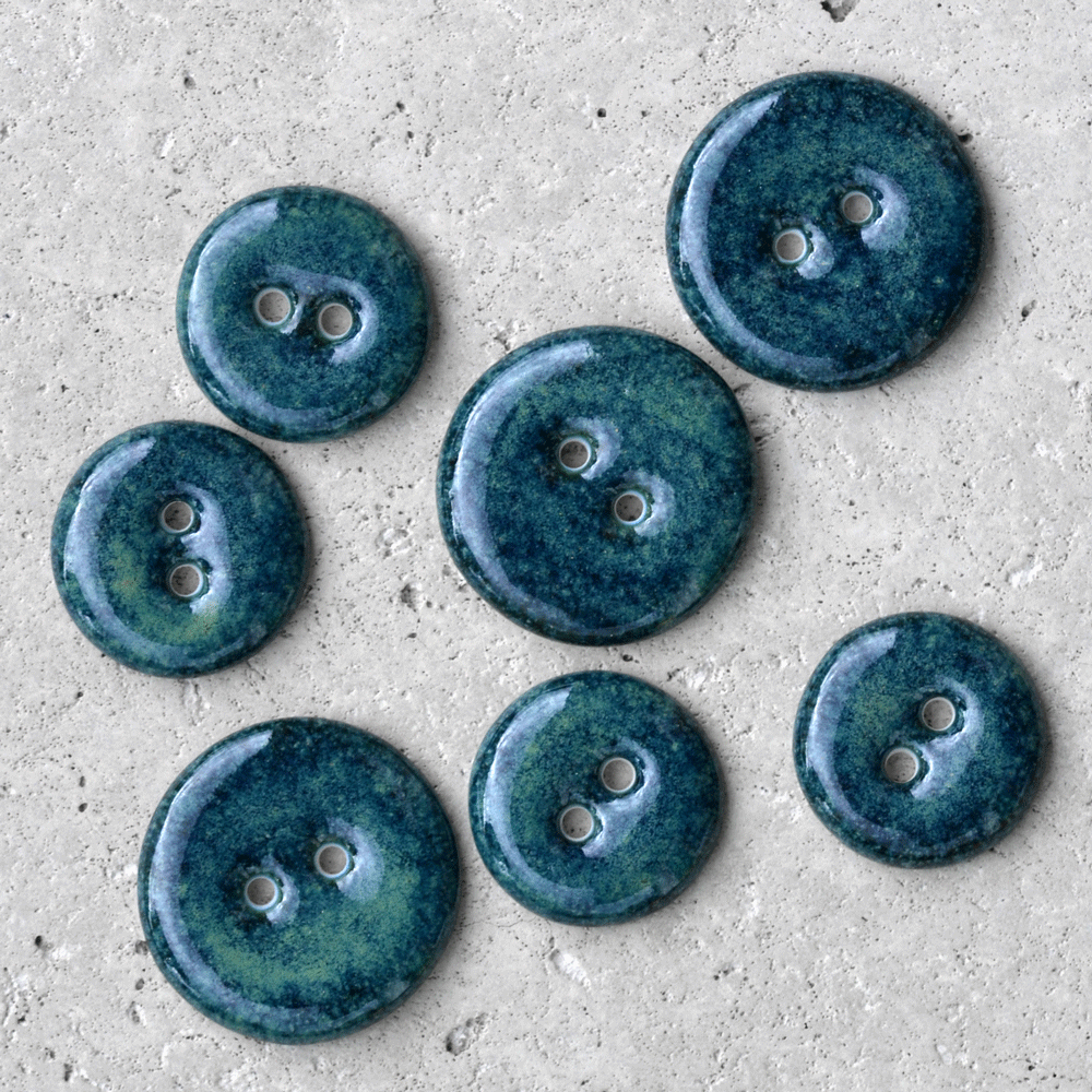 6 pcs. 23mm porcelain buttons northern lights