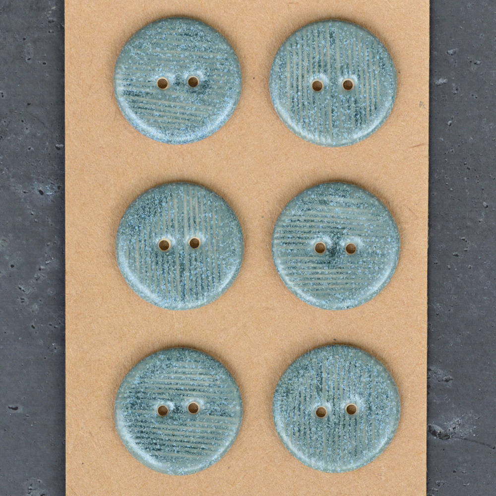 6 pcs. 23mm ceramic buttons satin oribe stripes