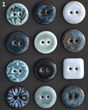 17-19mm ceramic buttons mix blue
