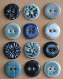 17-19mm ceramic buttons mix blue