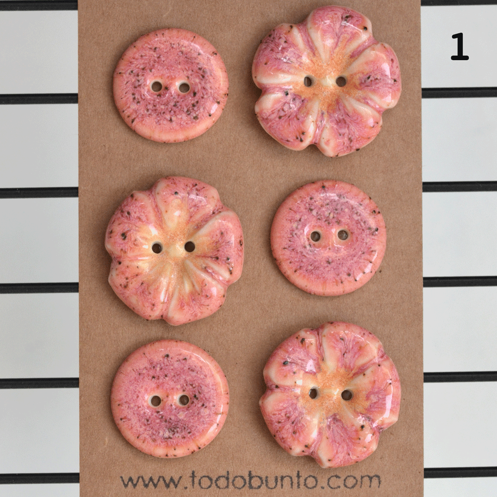 22-23mm porcelain buttons mix frangipani