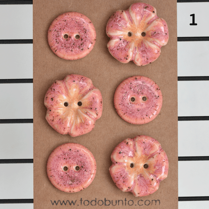 22-23mm porcelain buttons mix frangipani