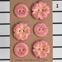 22-23mm porcelain buttons mix frangipani