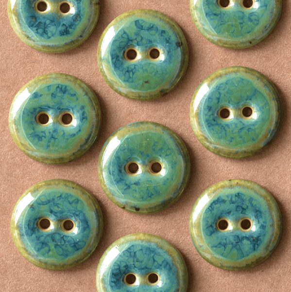 18 mm ceramic buttons blue/green