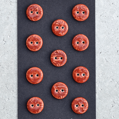 11 pcs. 13mm porcelain buttons cinnabar