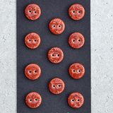 11 pcs. 13mm porcelain buttons cinnabar