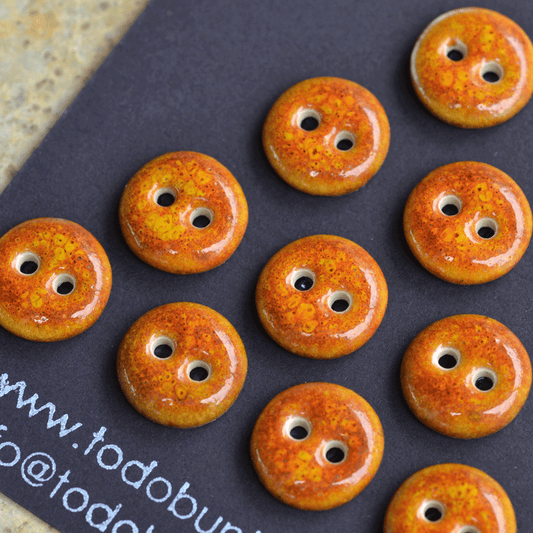 10 pcs. 14mm ceramic buttons lava