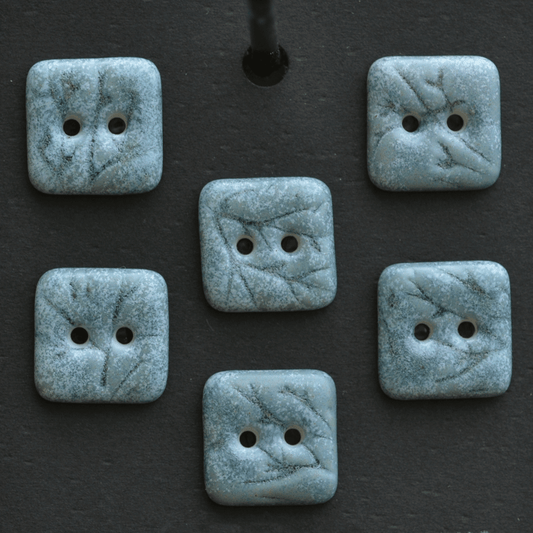 6 pcs. 14x14mm porcelain buttons twigs