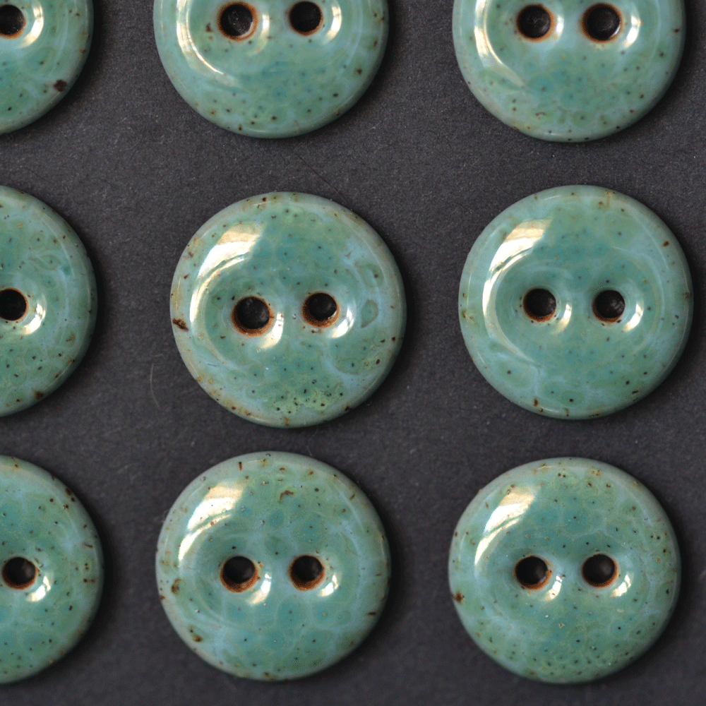 15mm ceramic buttons Robins Egg