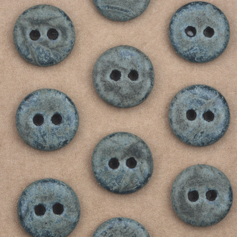 6 pcs. 15-16mm ceramic buttons grey/blue