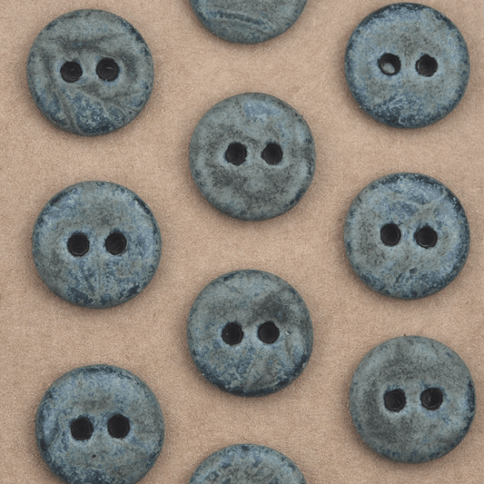 6 pcs. 15-16mm ceramic buttons grey/blue