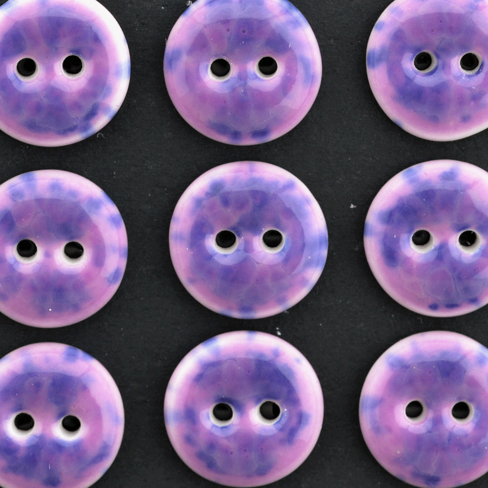 15-16 mm porcelain buttons speckled grape