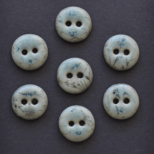 7 pcs 15-16mm ceramic buttons rime ice