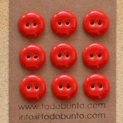 15-16 mm porcelain buttons very red