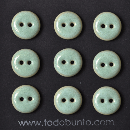 15-16 mm porcelain buttons light mint