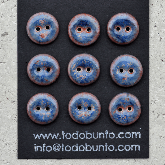 9 pcs. 15mm porcelain buttons fireworks