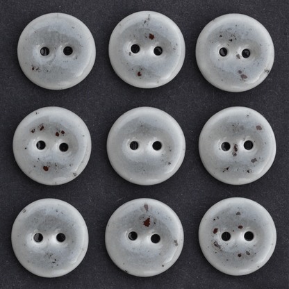 9 pcs. 15-16mm porcelain buttons grey sprinkle