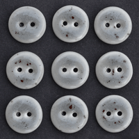 9 pcs. 15-16mm porcelain buttons grey sprinkle