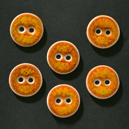 15-16 mm porcelain buttons burnt orange