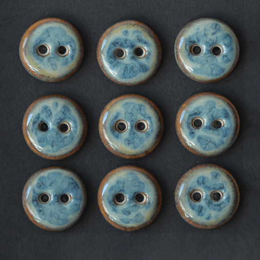 9 pcs. 15-16 mm porcelain buttons blue loft
