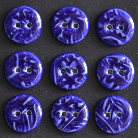 15-16 mm porcelain buttons lace electric blue