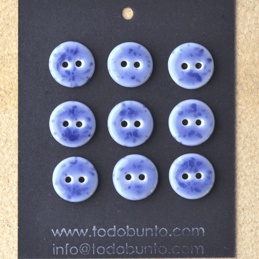 6 pcs. 15-16mm porcelain buttons cornflower