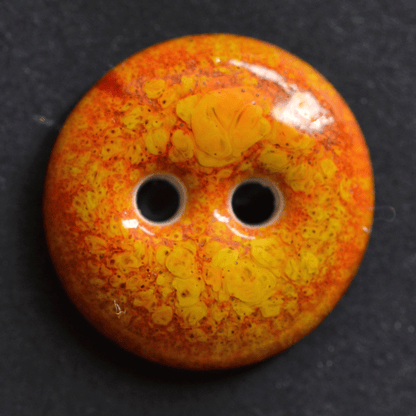 9 pcs. 15-16mm  porcelain buttons glowing orange