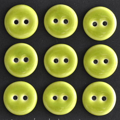 9 pcs. 15-16 mm porcelain buttons green apple