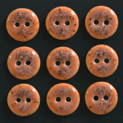 15-16 mm porcelain buttons milky orange